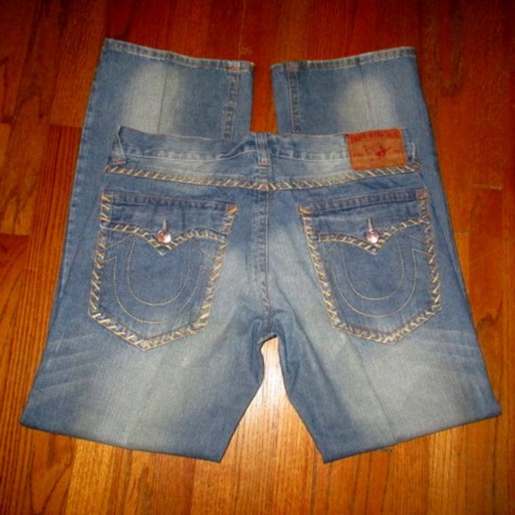 TRUE RELIGION Billy Big T Flap Boot Jeans Sz 40